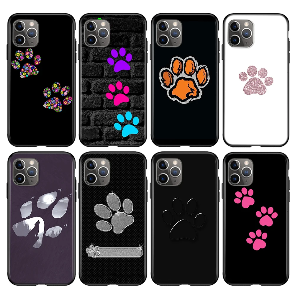 Dog Footprint Paw Silicone Cover For Apple IPhone 12 Mini 11 Pro XS MAX XR X 8 7 6S 6 Plus 5S SE Phone Case | Мобильные телефоны и