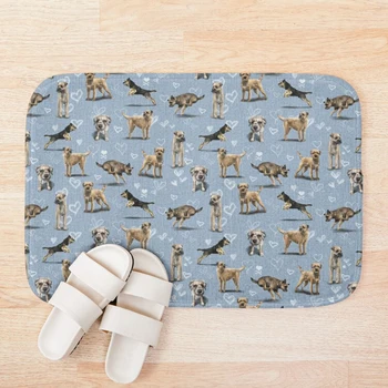 

The Border Terrier Bath Mat Hallway Carpets Anti-Slip Bath Floor Mat Animals Outdoor Rugs Front Door Mats