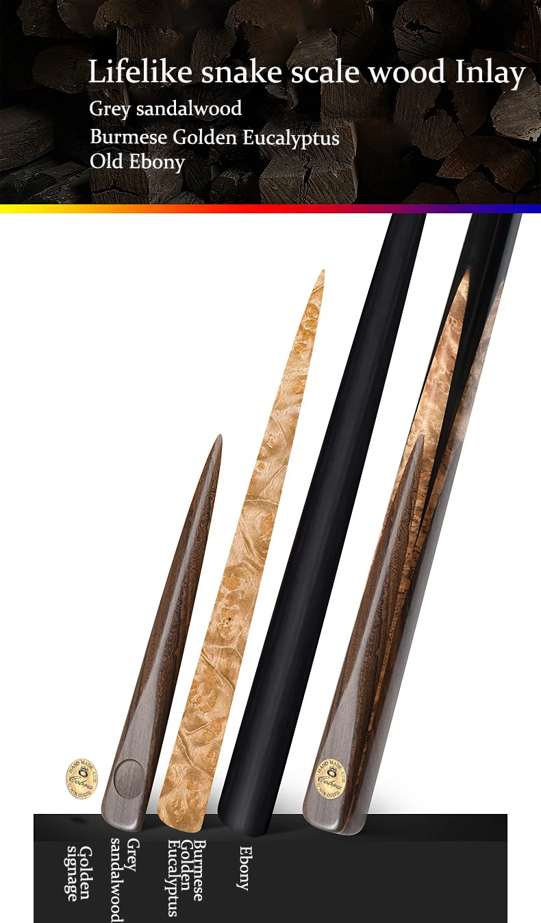 Omin Snooker Cues Cobra 9.8mm Dicas Eixo de Cinzas 3/4 Bronze