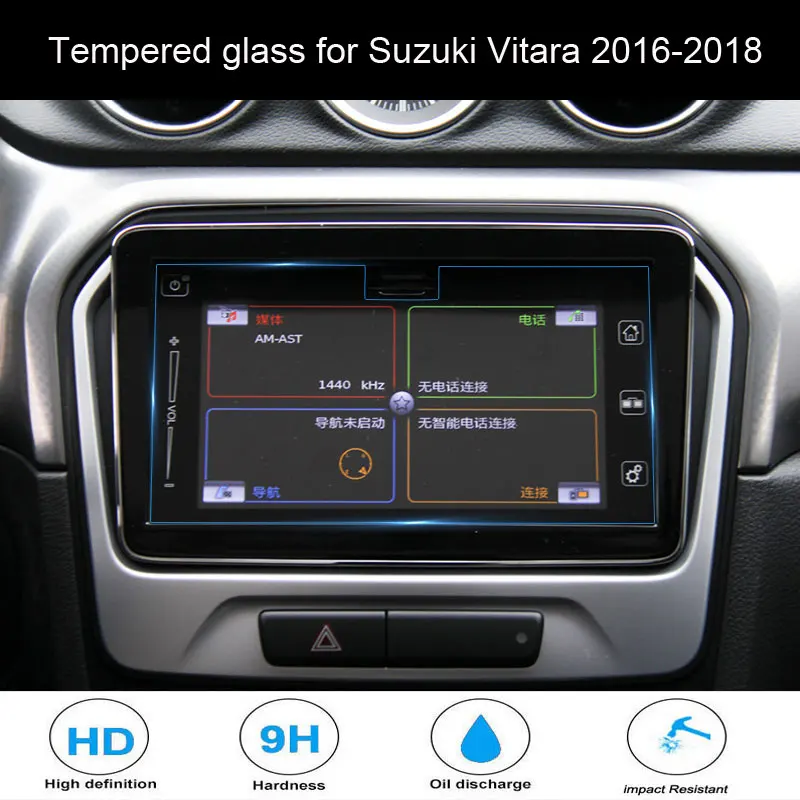 For Suzuki Vitara 2016-2018 Car styling Navigation Tempered Glass Screen Protector Steel Portective Auto Accessories For Suzuki Vitara 2016-2018 Car styling Navigation Tempered Glass Screen Protector Steel Portective Auto Accessories