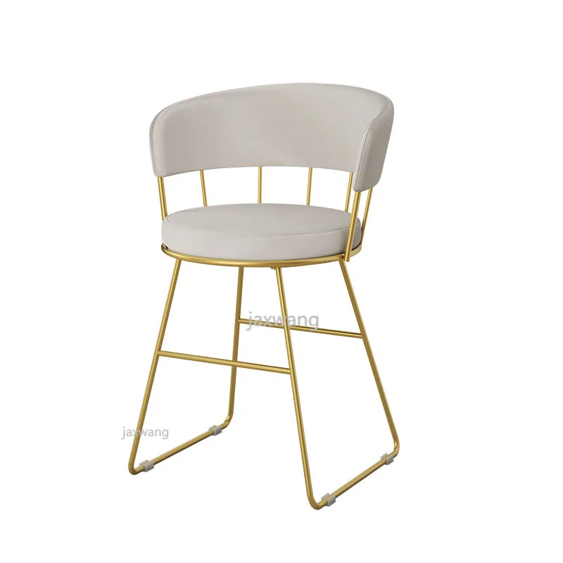 Скандинавский стул для макияжа, стул для спальни, обеденный стул, бронированный стул, светильник для спинки, роскошный офисный стул, современный индивидуальный стул для гостиной - Цвет: A white -flannel