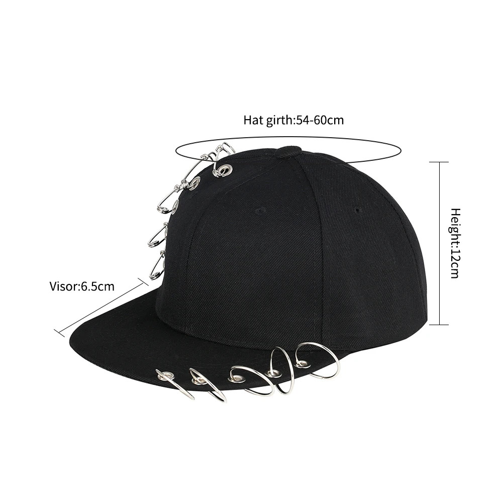 Летние мужские хип-хоп черные панк шапочки пирсинг кольцо бейсбольные шапки спортивные баскетбольные Snapback Bone танцы Прохладный козырек для мальчиков и девочек