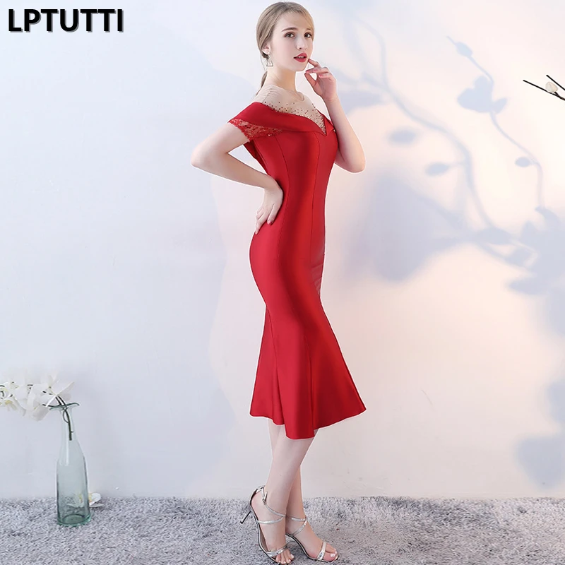 LPTUTTI CRYSTAL Новые сексуальные женские праздничные элегантные вечерние платья вечерние короткие Роскошные вечерние платья