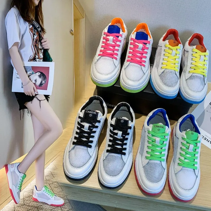 

2020 New Sneaker Women Flat Mesh Ladies Lace Up Vulcanized Shoes Casual Breathable Comfort Walking Shoes Female Plus Size 40