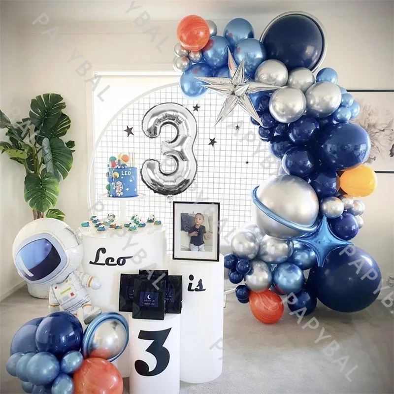 

1 Set Outer Universe Space Planets Theme Party Balloons 3D Astronaut Aluminum Foil Balloon For Kids Birthday Decoration