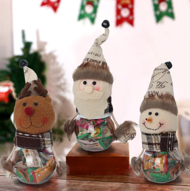 

Christmas Santa Candy Jar Home kitchen Party Decor Sealed Canister Sugar Container Holder Can Storage Bottles Gift Box LF641