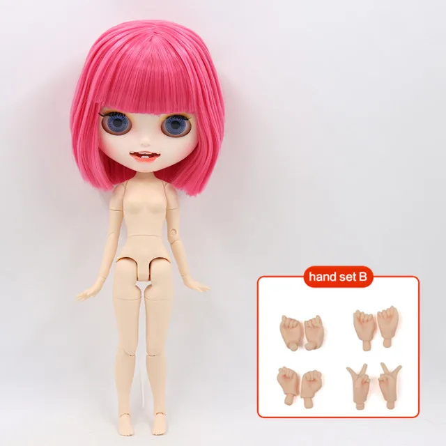 ICY 1/6 Blyth Подгонянная кукла белая кожа и соединение тела с открытым ртом матовое лицо для девочки Подарочная игрушка - Цвет: b