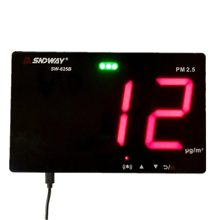 

SNDWAY Laser PM2.5 Detector Wall Mounted Air Quality Monitor/Gas Monitor/Gas Analyzer/Diagnostic Tool SW-625B USB Connect to PC