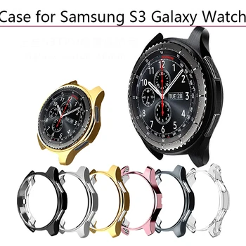 

Fashion Smart Cover for Samsung Galaxy Watch 46mm Protective Case Cover for Samsung S3 Ultra-thin TPU Plating Frame Bumper Shell