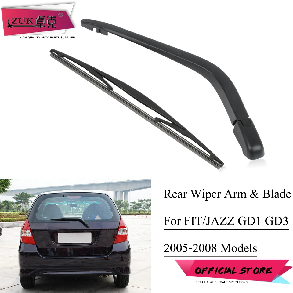 Zuk 2pcs Rear Windshield Wiper Arm & Blade 350mm For Honda Fit Jazz