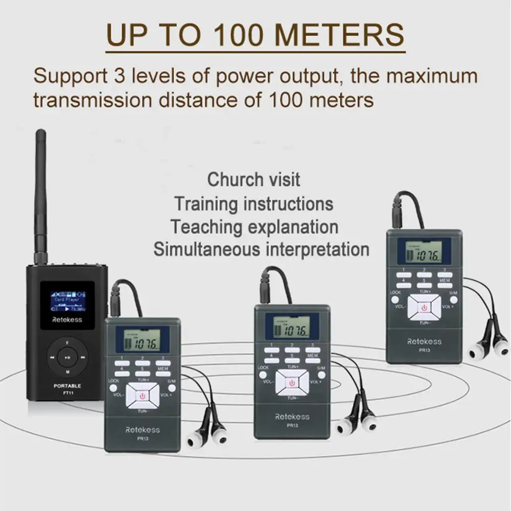 1 FM Transmitter FT11+10 FM Radio Receiver PR13