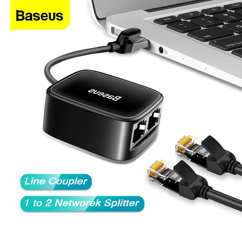 Baseus RJ45 разъем адаптер анти гром сетевой кабель удлинитель Разъем Расширение для