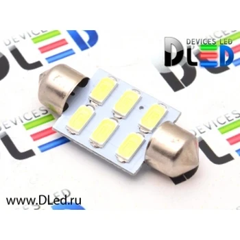 

1pcs LED Car Lamp C5W FEST 36мм + SV8,5 - 6 SMD5630