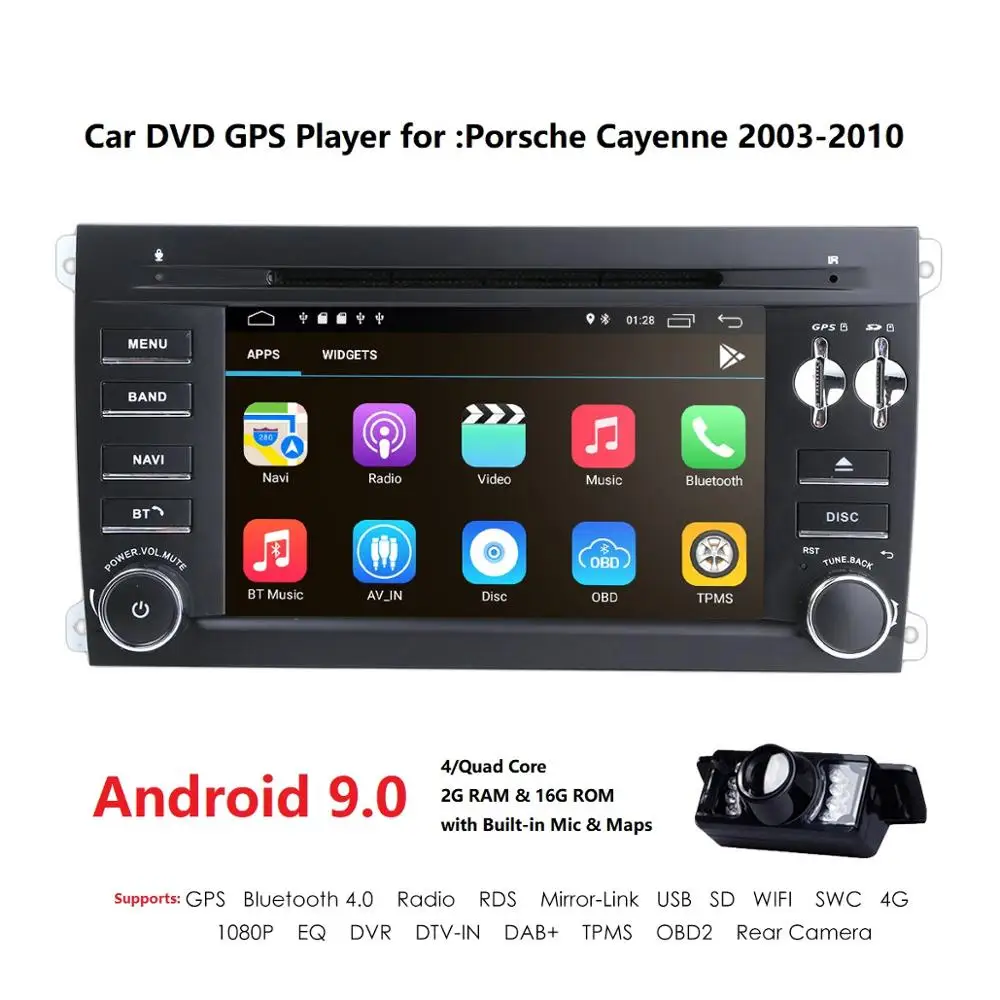#*Cheap DSP IPS 2 Din Android 9.0 Car DVD multimedia GPS for Porsche Cayenne 2003 2010 autoaudio radio headunit car monitor usb rds tpms