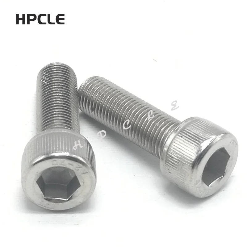 100Pcs M1.4*3/4/5/6/8/10/12 DIN912 304 Stainless Steel Hexagon Socket Head Cap Screws Hex Socket Screw Metric Bike Screw