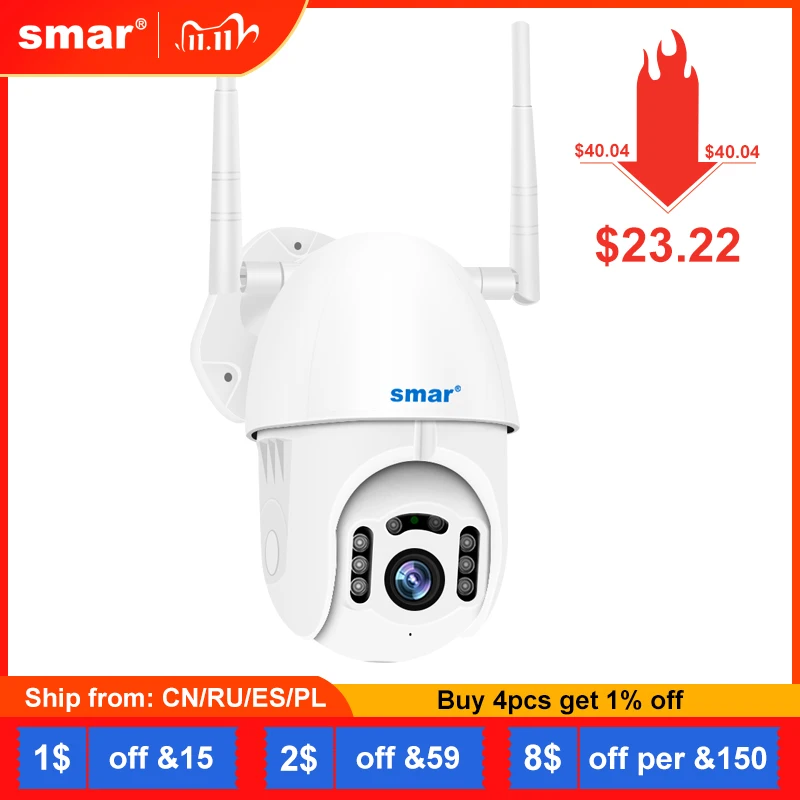 

Smar 1080P Cloud Storage Wireless PTZ IP Camera Speed Dome CCTV Security Cameras Outdoor ONVIF Two Way Audio P2P Camera WIFI