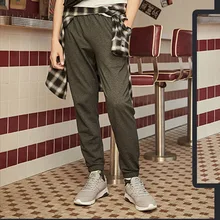 Li-Ning мужские тренировочные спортивные штаны с кулиской из хлопка, спортивные штаны с карманами AKLP199 CAMJ19