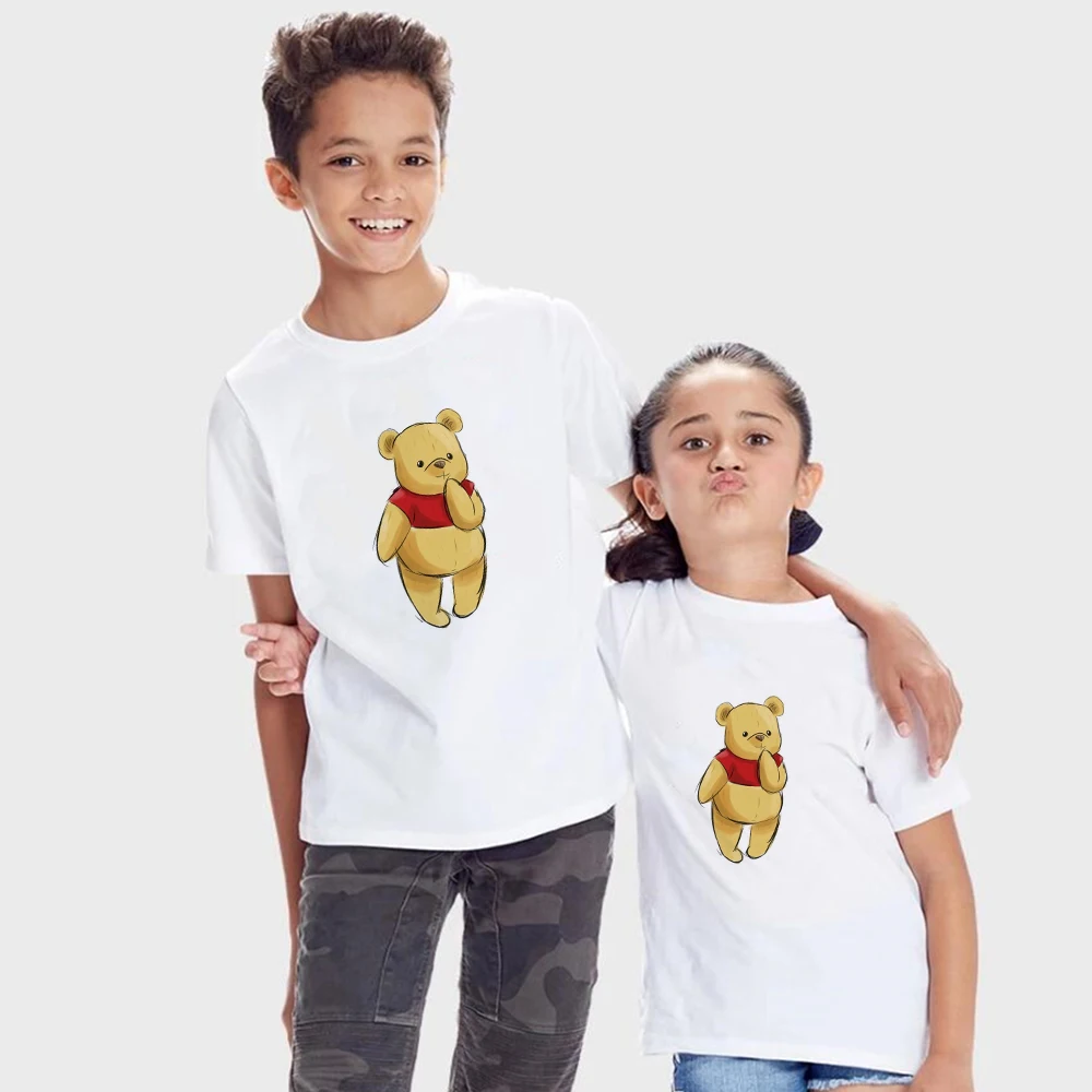 

Children Clothes New Summer Thin Section Tshirt Baby Girl Boy Winnie the Pooh Streetwear Leisure O-neck Funny Kids T-shirt Tops