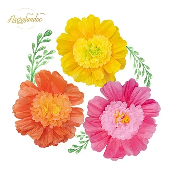 

NICROLANDEE 24'' 3Pack/Set Large Tissue Paper Handcrafted Paper Flowers for Wedding Backdrop Archway Birthday Nursery Wall Decor