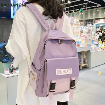 

Cute Waterproof Buckle Backpack Women Fashion School Bags For Teenage Girls Nylon Backpack Harajuku Female Bag Ladies Luxury new