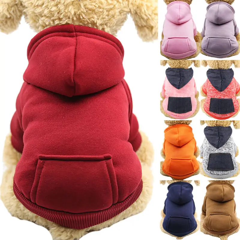 

Pets Dog Cat Winter Hoodie Sweatshirt Hooded Coat Puppy Pockets Jumper Garment Pet Warm Clothes For Winter Autumn Pet Supplies