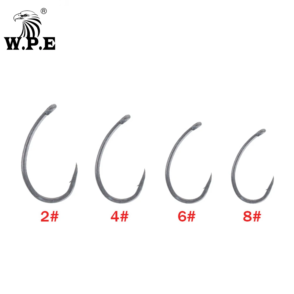W.P.E Coated hook Fishing Hook Coating 3pack/lot Carp Fishing Hook 2#/4#/6#/8#/ Wide Gape with Micro Barbed Hook Fishing Tackle