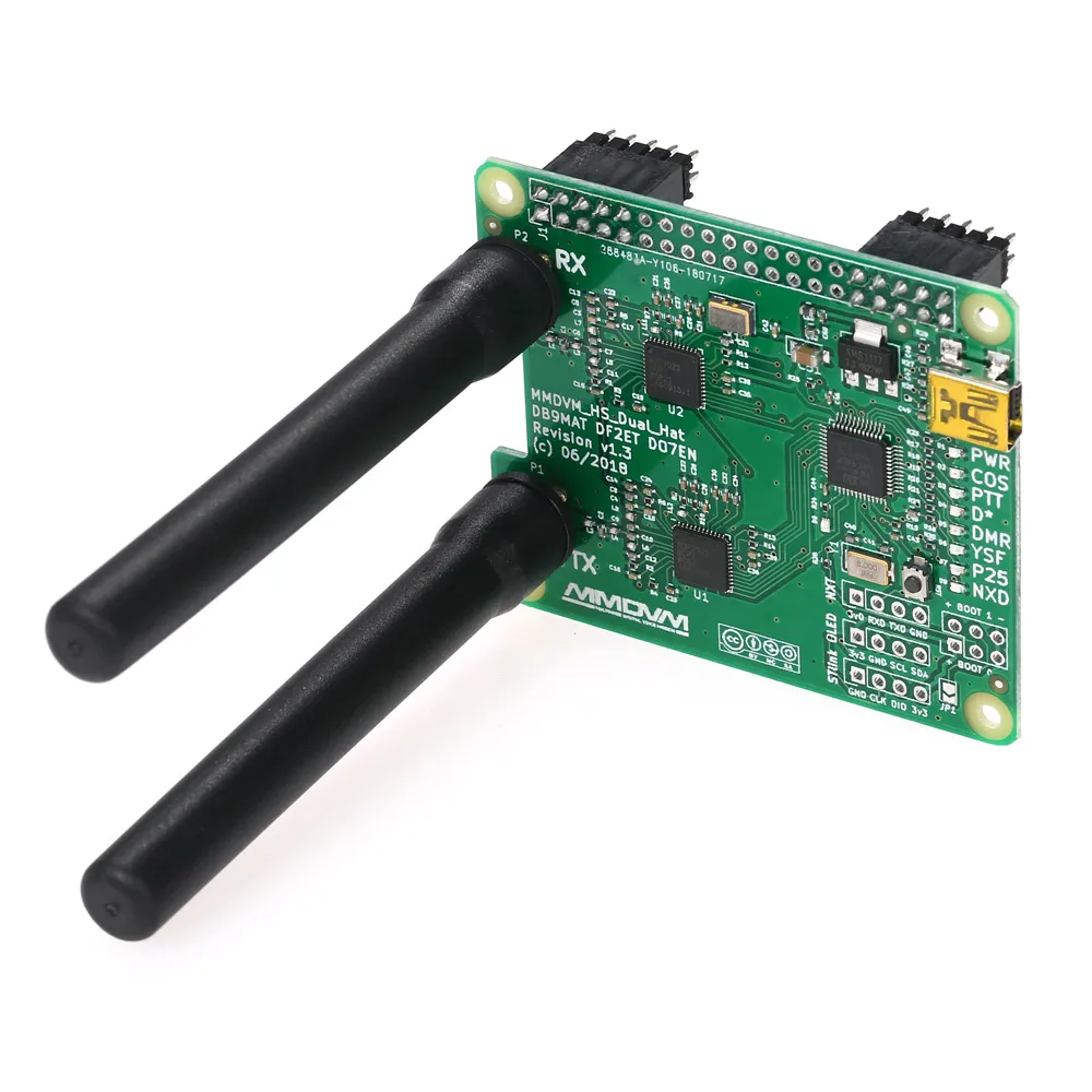 

Duplex MMDVM Hotspot Module Support P25 DMR YSF OLED for Raspberry Pi + 2pcs Antenna Rev 1.2 + USB Port