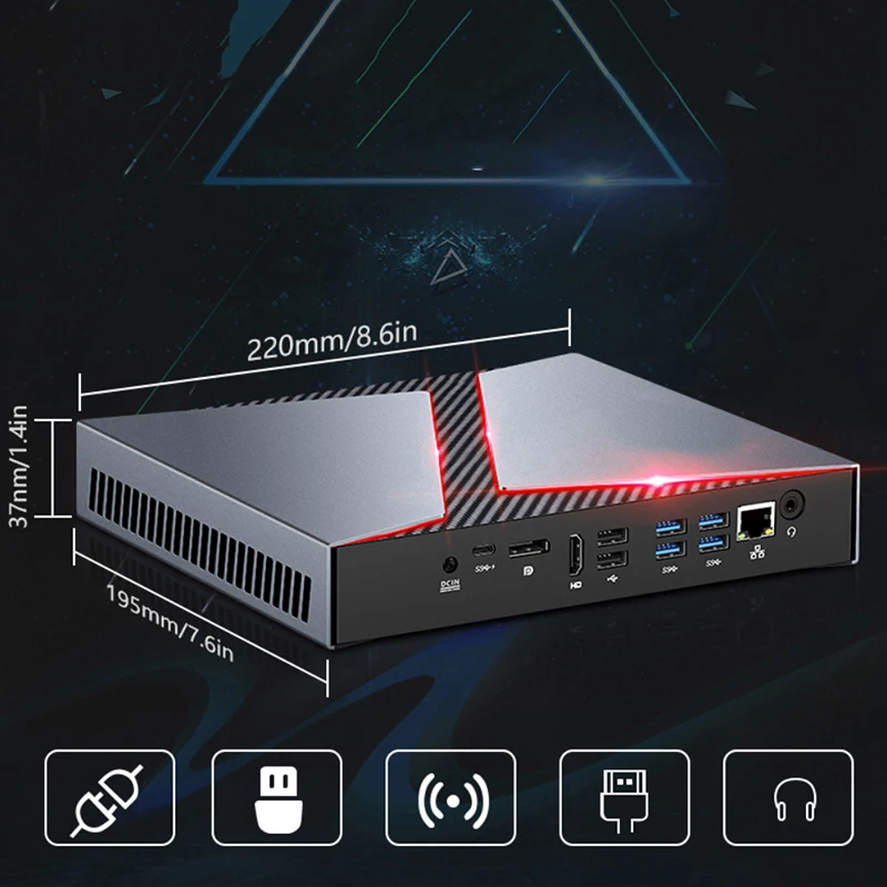 Mini pc i7 i9 Windows 10 Minipc Gamer 9th GTX 1650 ordinateur de bureau Intel Core i5 sans ventilateur 6 cœurs 12 fils PUBG