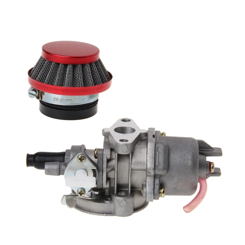 

Car Carburetor Carb Carby + Red Air Filter + Stack For 2 Stroke 47cc 49cc Engine Parts Mini Moto