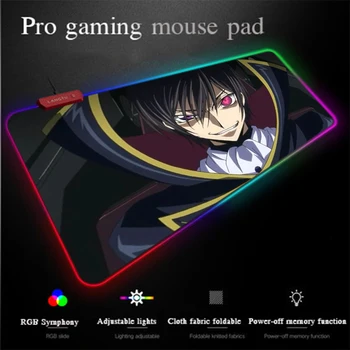 

Yuzuoan One-piece Mouse Pad Rebellious Lu Luxiu USB with Line LED Color Lighting RGB Computer Mouse Pad Non-slip Desktop Mat