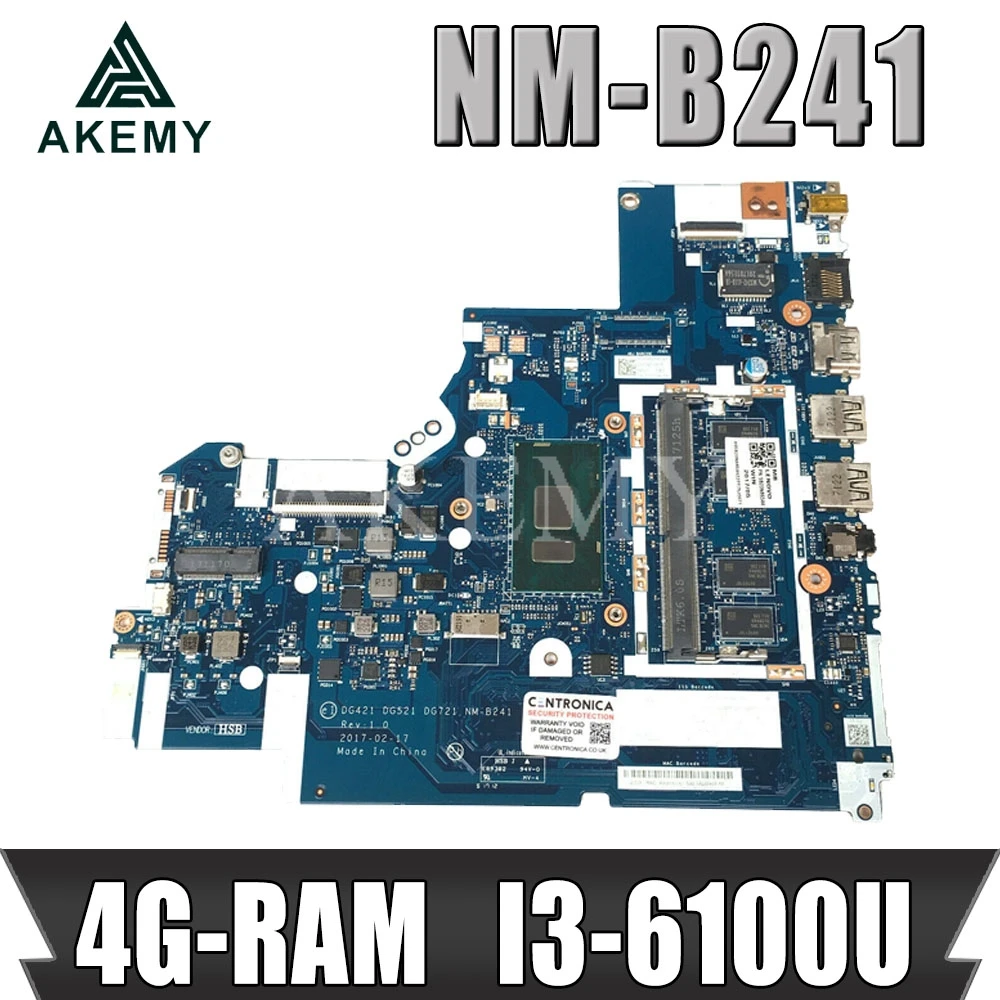 NM-B241 материнская плата для ноутбука Lenovo Ideapad 320-15ISK оригинальная 4G-RAM I3-6100U/I3-6006