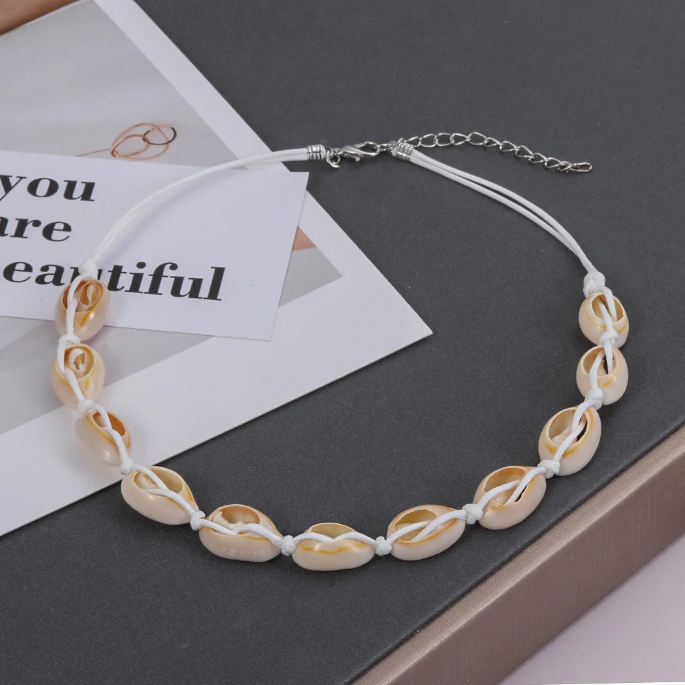 Ожерелье-чокер из натуральной ракушки с ракушками | Украшения и аксессуары