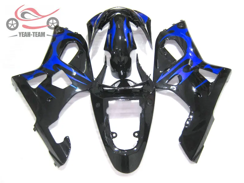 Бесплатный пользовательский обтекатель комплект для Suzuki GSXR750 2001 2002 2003 GSX R600 01-03 GSXR 600 750 Синий Пламя мотоцикл обтекатель части тела