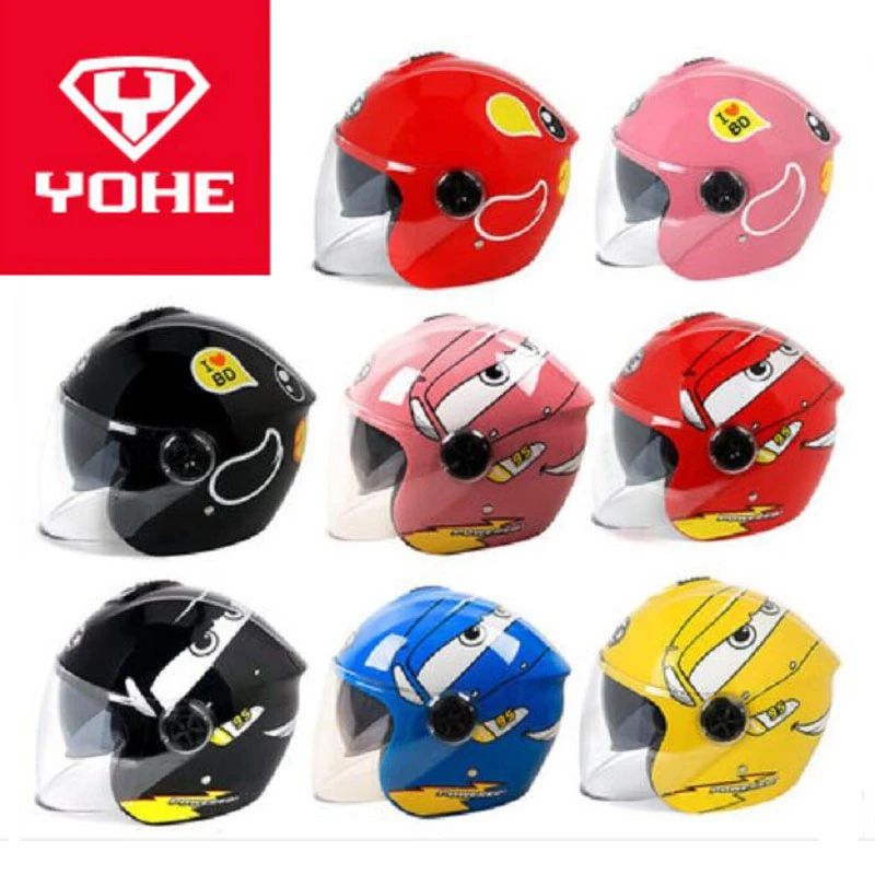 2020 Summer New Child Cartoon Safety Helmets Children Double Lens  Motorcycle Helmet Made Of Abs With Pc Lens Visor Free Size - Helmets -  AliExpress