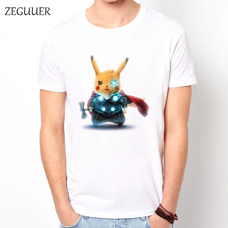 

Fun Pokemon Pikachu Movie Raytheon Tshirt Whimsy Unisex Interesting Streetwear Harajuku High Quality Men Tshirt Boyfriend Gift