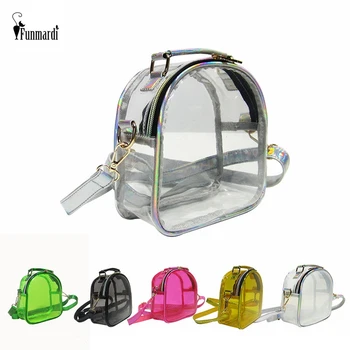 

FUNMARDI Beach Transparent Bag PVC Jelly Bag Lovely Candy Color Cross-body Bag Summer Women Bags Small Laser Traval Bag WLHB3044