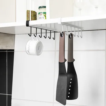 

Kitchen Cupboard Organizer Closet Clothes Glass Mug Shelf Hanger Storage Rack Cupboard Shelf Hanging Hook