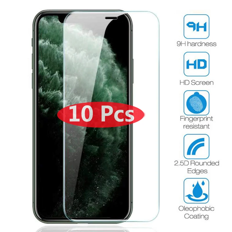 

10Pcs Tempered Glass on iPhone 11 pro X XS MAX XR screen protector for iPhone 6 6s 7 8 Plus Protective Film iPhone 5 5s SE 5c