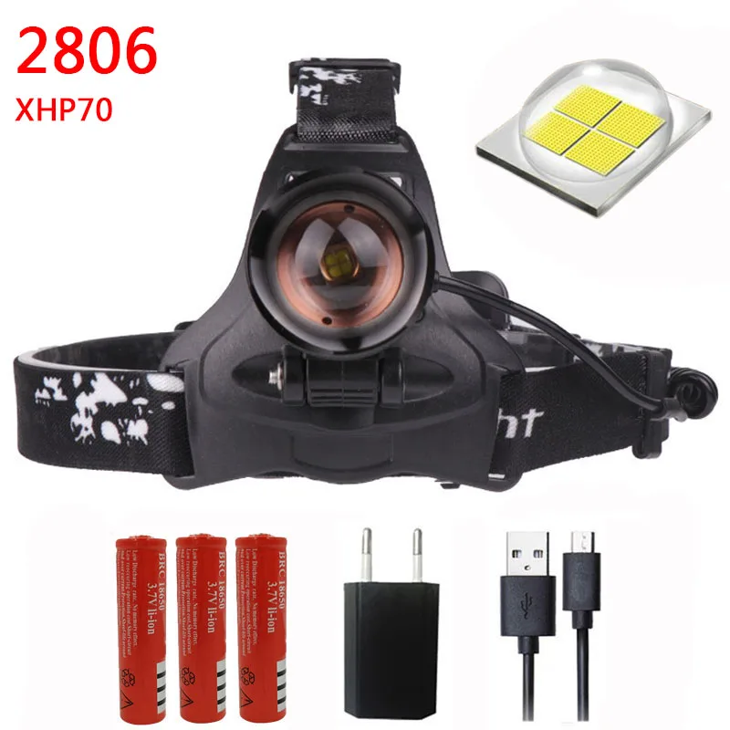 Litwod DZ20 CREE XHP70 светодиодный налобный светильник налобный фонарь фронтальная вспышка светильник фонарь 18650 батарея VS 3* XM-L T6 - Испускаемый цвет: option G