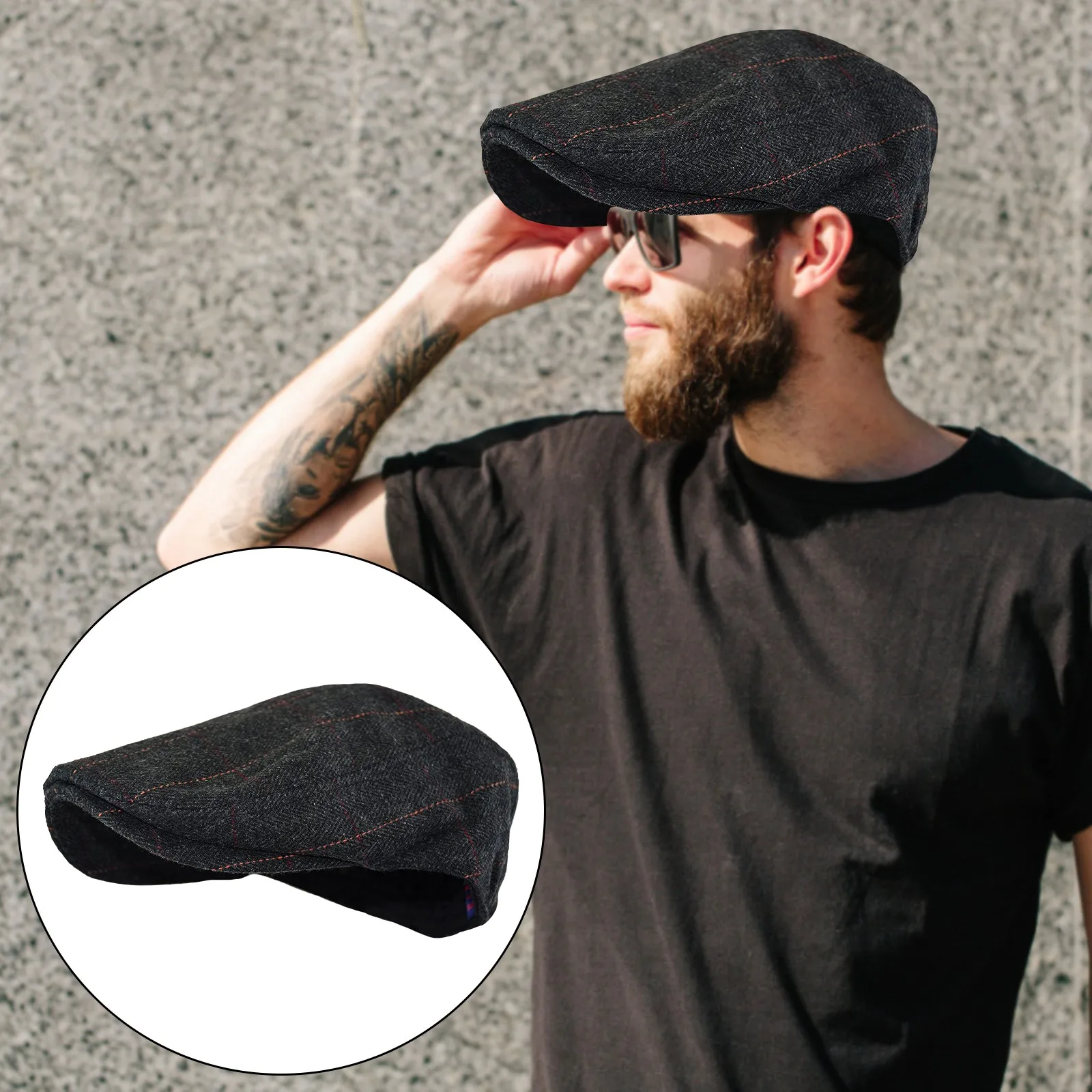 Topi Ivy Topi Datar Herringbone Topi 
