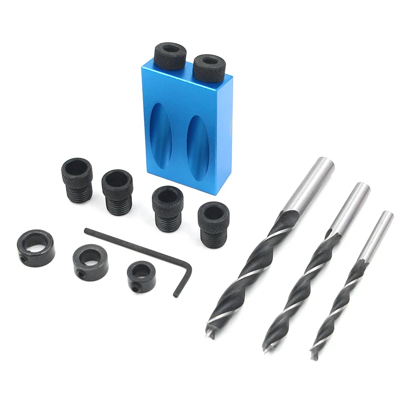 35PCS Dual Pocket Hole Jig Kit 6/8/10mm 15 Angle Adapter for Woodworking Guide Drilling Holes Guide Dowel Jig single Wood Tools 35PCS Dual Pocket Hole Jig Kit 6/8/10mm 15 Angle Adapter for Woodworking Guide Drilling Holes Guide Dowel Jig single Wood Tools