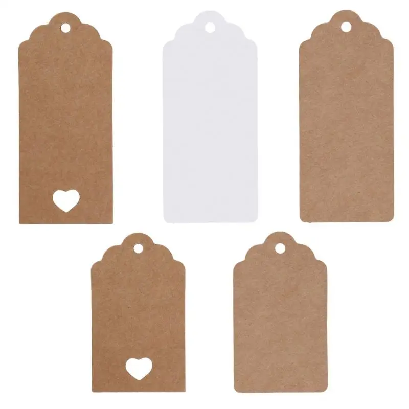 30pk Luggage Kraft Paper Gift Tags Price Wedding Scallop Label Blank Christmas