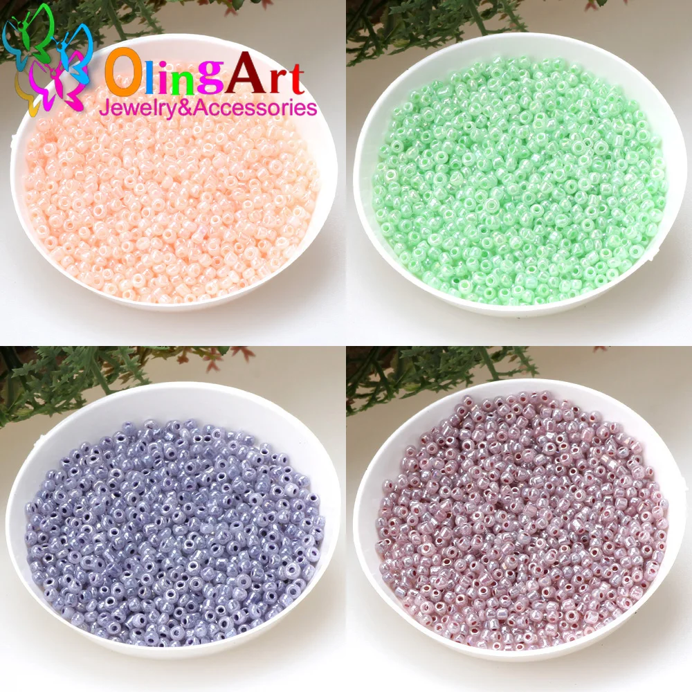 Olingart 1000pcs 2mm Multicolor Glass Seed Beads for DIY Bracelet Necklace Jewelry Making Handmade Accessories glass seed beads
