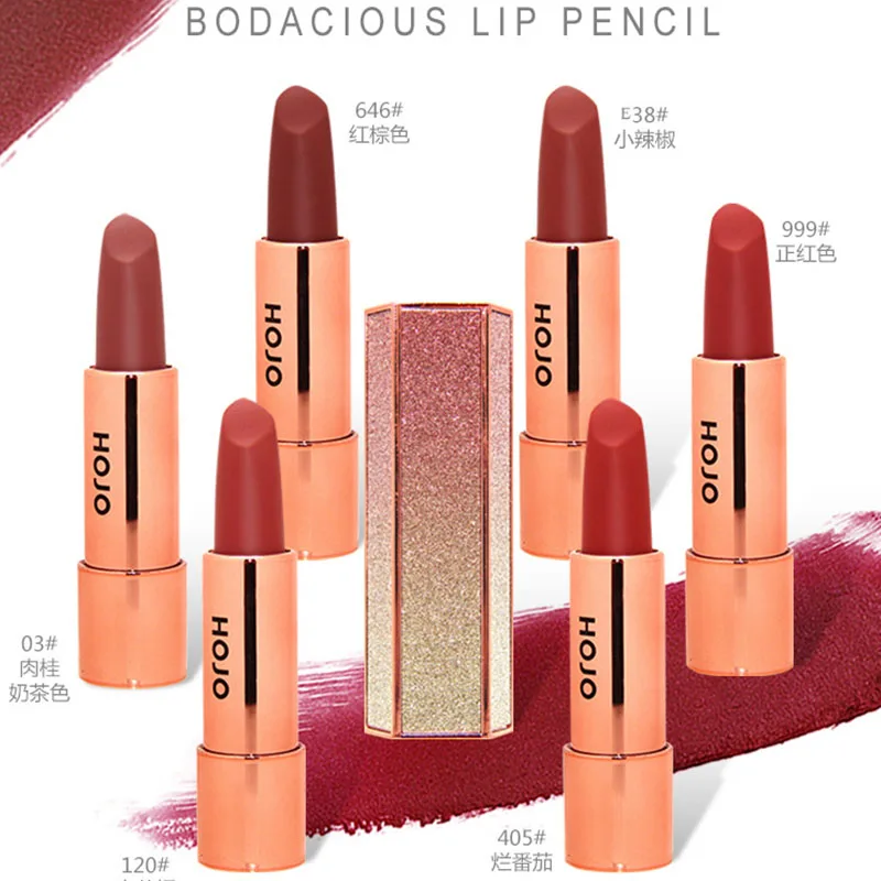 

ins hot Diamonds matte lipstick girls high value star Waterproof Long Lasting Pigment Velvet Sexy bright Lipstick Makeup