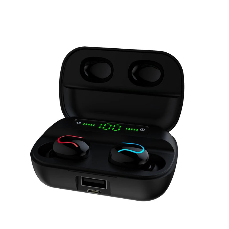 Electric quantity display wireless earphones tws headphones Music Stereo 5 0Bluetooth Headsets Earbuds With 2600mah charger case