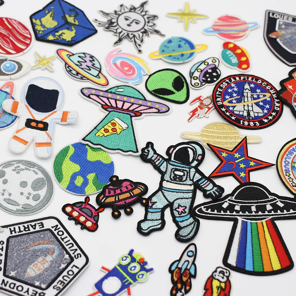 Patch on Spaceship Clothes Ironing Stickers DIY Sewing Accessories Embroidered Cloth Star Badge | Дом и сад