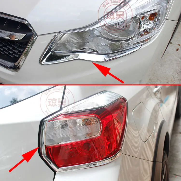 Chrome Head Light Lamp Trim For Subaru XV Crosstrek 2013 2014 2015 2016 2017