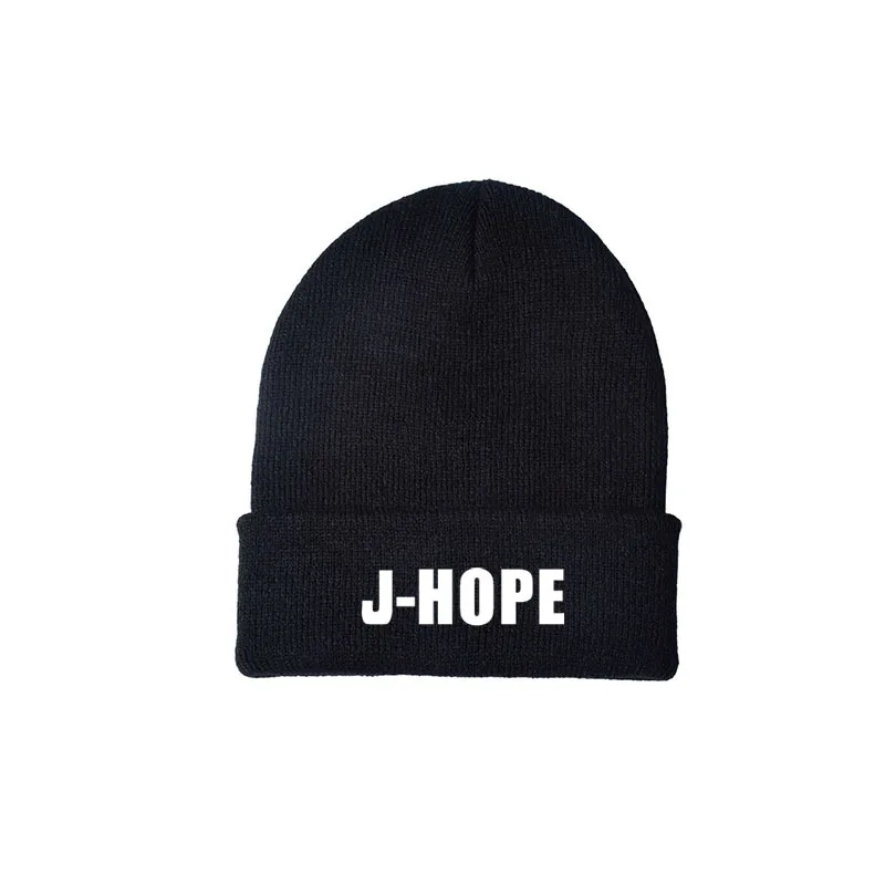 KPOP Jungkook V Suga Jimin Rm J-hope Jin RAP шерстяная шапка с монстрами в Корейском стиле, вязаная шапка с именем для мужчин и женщин, теплая шапка - Цвет: J-HOPE