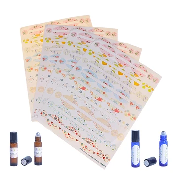 

Sticker Oval-shaped Round Stickers Perfume Bottle Lid Labels Organizer 4 Sheets Empty Papers Sticker For Essential Oil Bottle