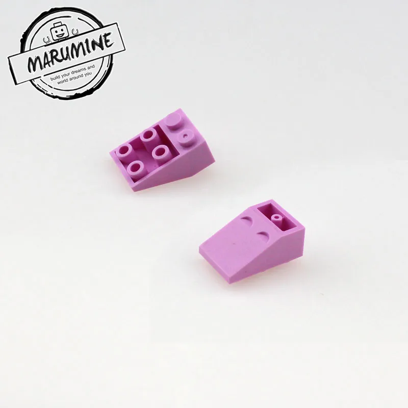 MARUMINE блоки игрушки 3x2 склон кирпич 100 шт./лот перевернутый классический создатель строительные блоки MOC совместимые образовательные DIY игрушки - Цвет: light pink
